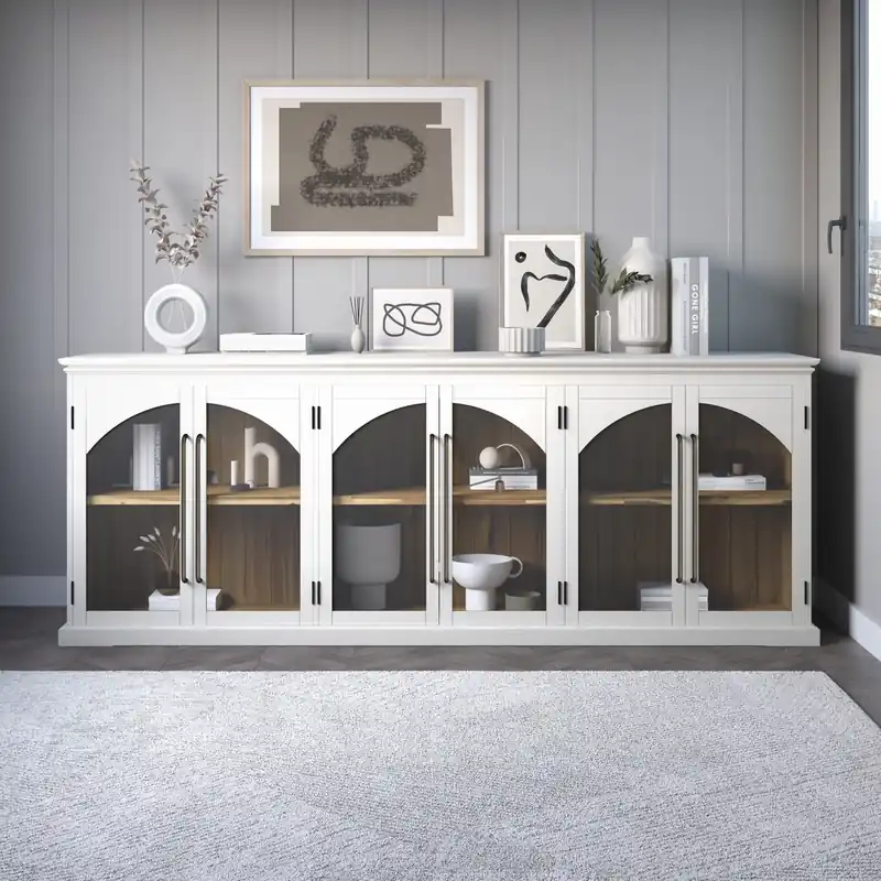 Jofran Archdale White 6-Door Accent Cabinet