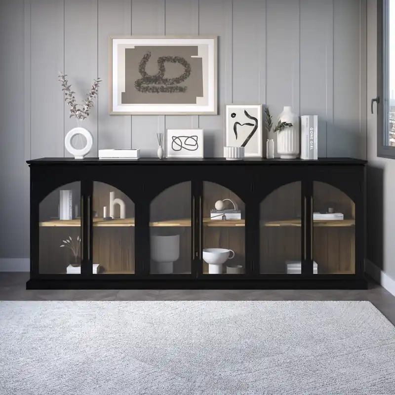 Jofran Archdale Black 6-Door Accent Cabinet