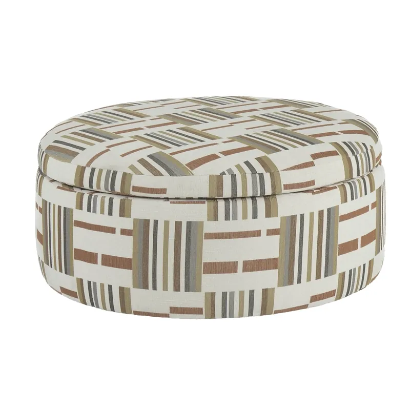 Jonathan Louis Goertel Copper Round Storage Ottoman