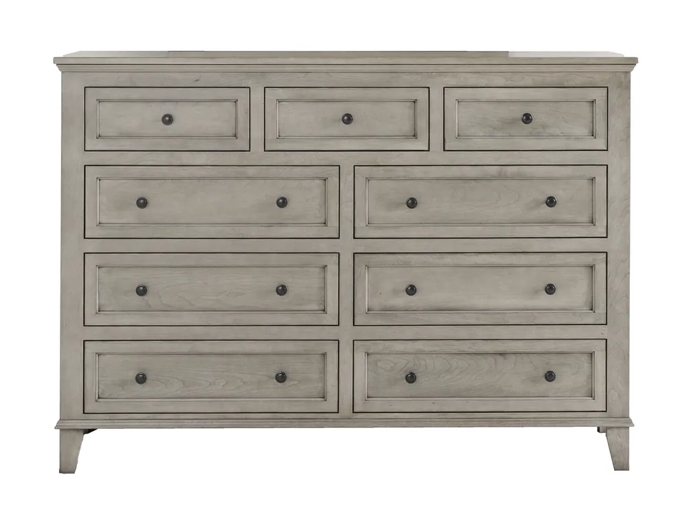 Archbold Furniture Belmont 9-Drawer Dresser in Cherry Graystone