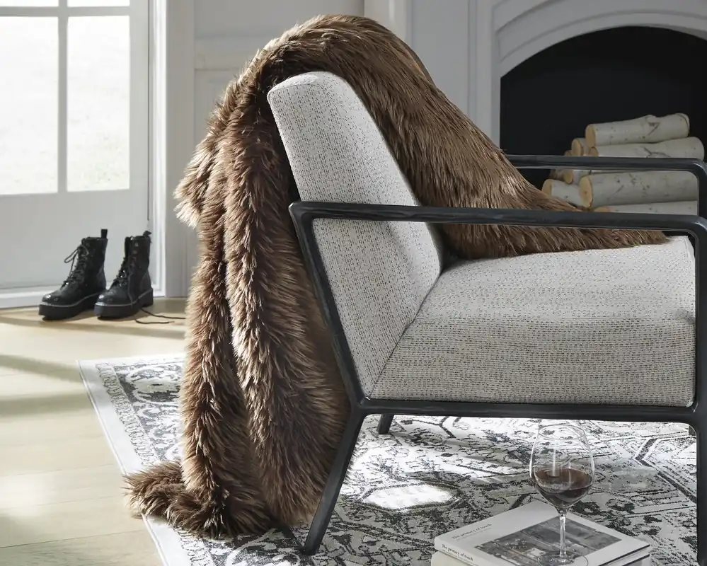 Ashley Bellethrone Faux Fur Throw Blanket - 50 x 60