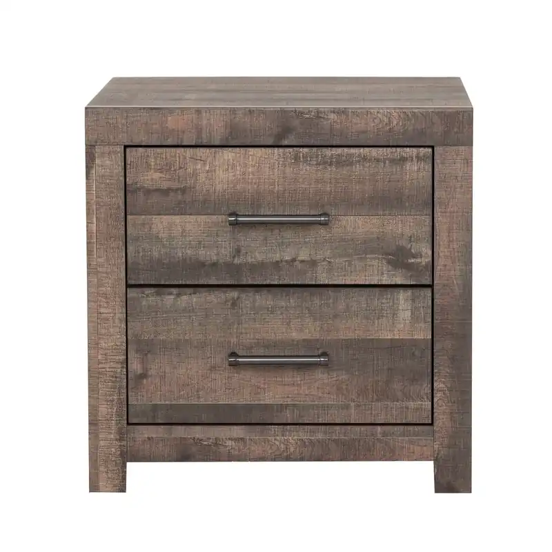 Elements Int'l Bailey Warm Walnut 2-Drawer Nightstand