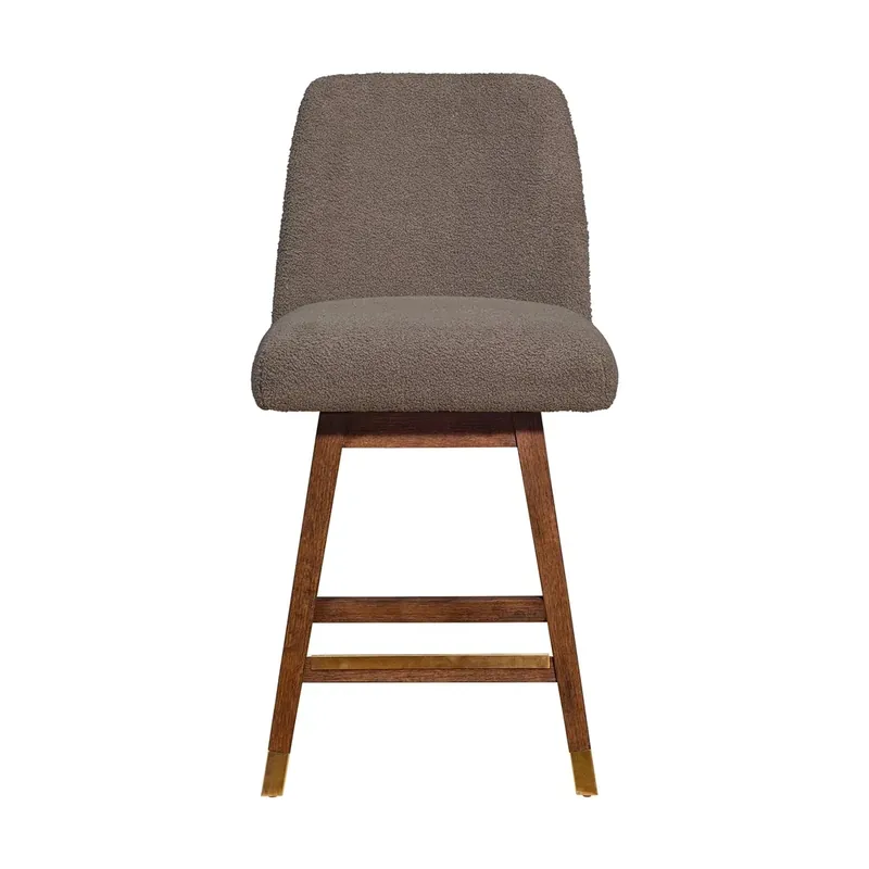 Armen Living Amelia Taupe Boucle Counter Stool
