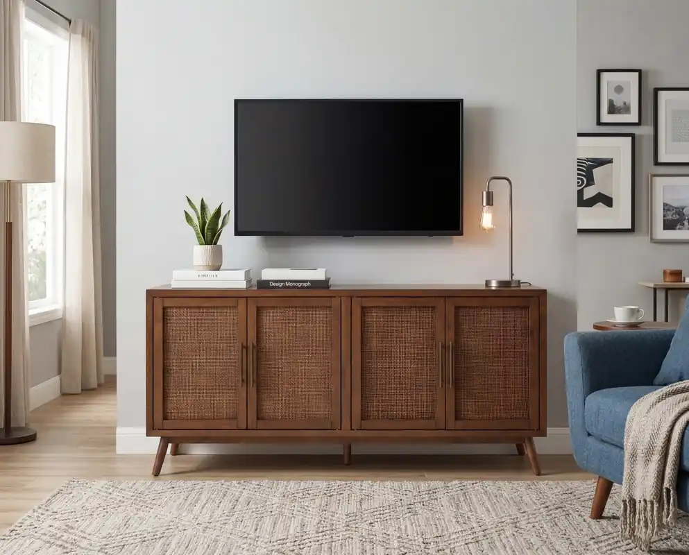 Martin Svensson Home Mid-Century Modern Cinnamon 4-Door TV Stand
