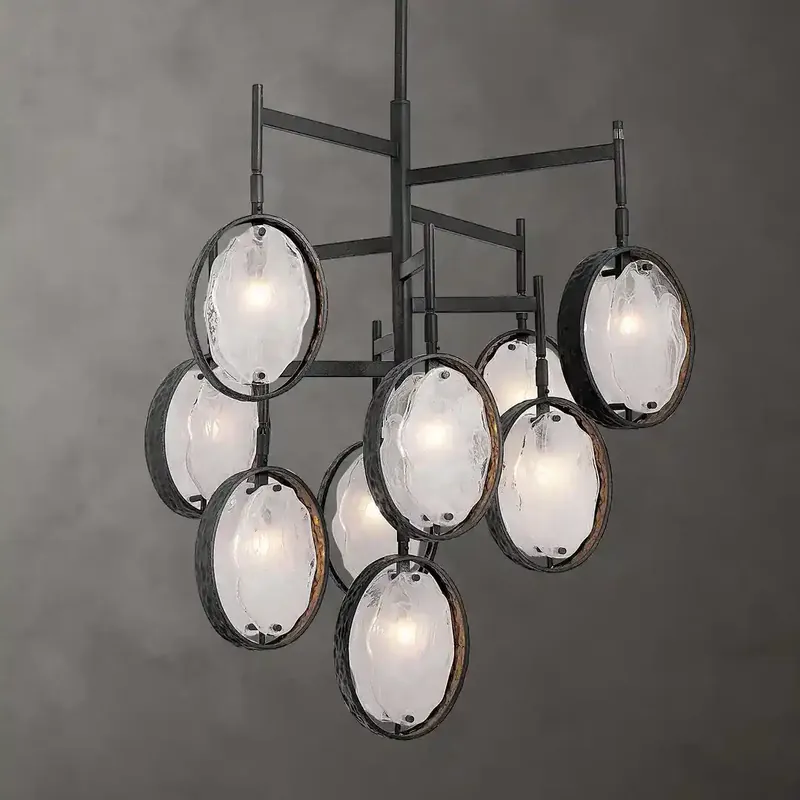 Uttermost Maxin 9-Light Dark Hammered Bronze Chandelier