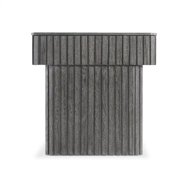 Bernhardt Menton Gray 1-Drawer Fluted Nightstand