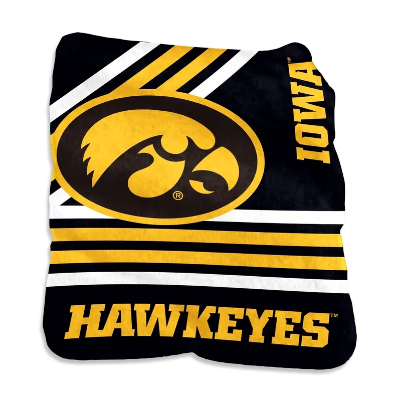Logo Brands Iowa Hawkeyes Raschel Throw Blanket