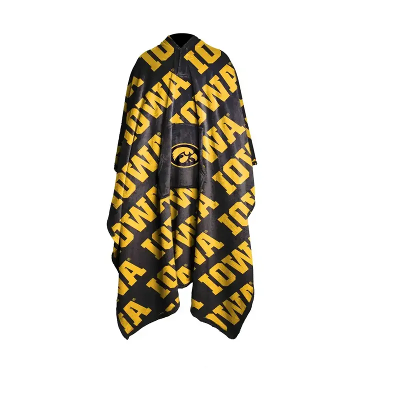 Logo Brands Iowa Hawkeyes Wearable Throw Blanket
