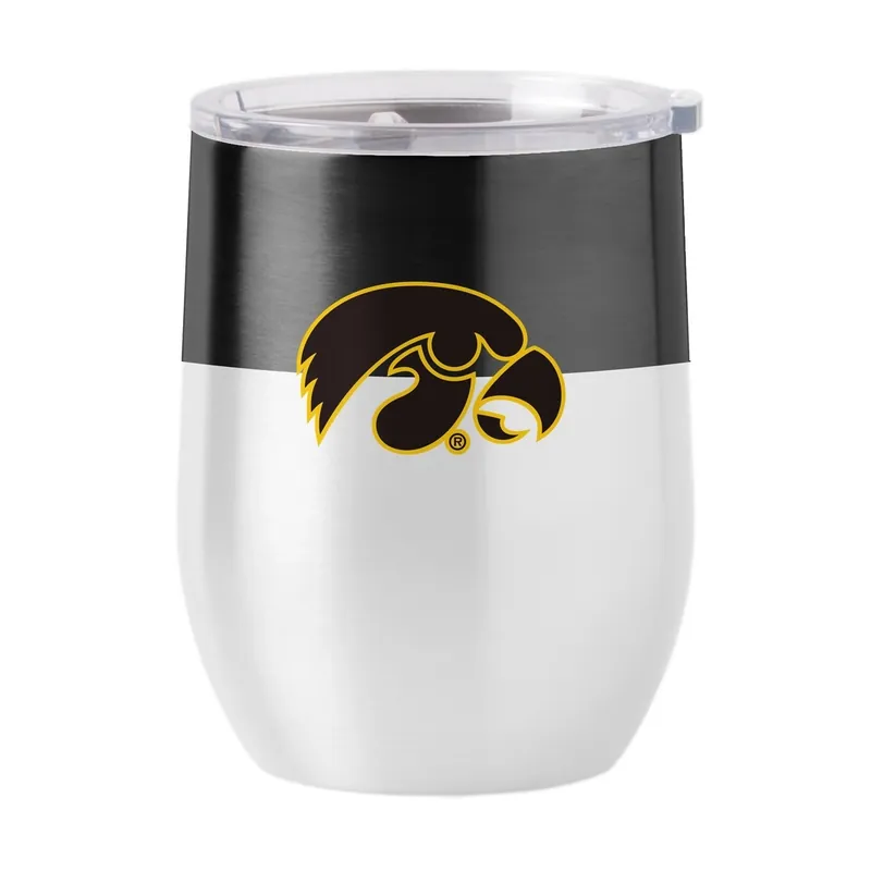 Logo Brands Iowa Hawkeyes 16-Ounce Colorblock Stainless Steel Beverage Tumbler