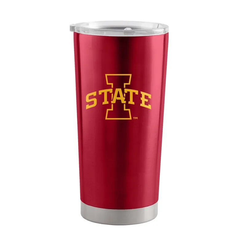 Logo Brands Iowa State Cyclones 20-Ounce Stainless Steel Tumbler with Yellow Logo