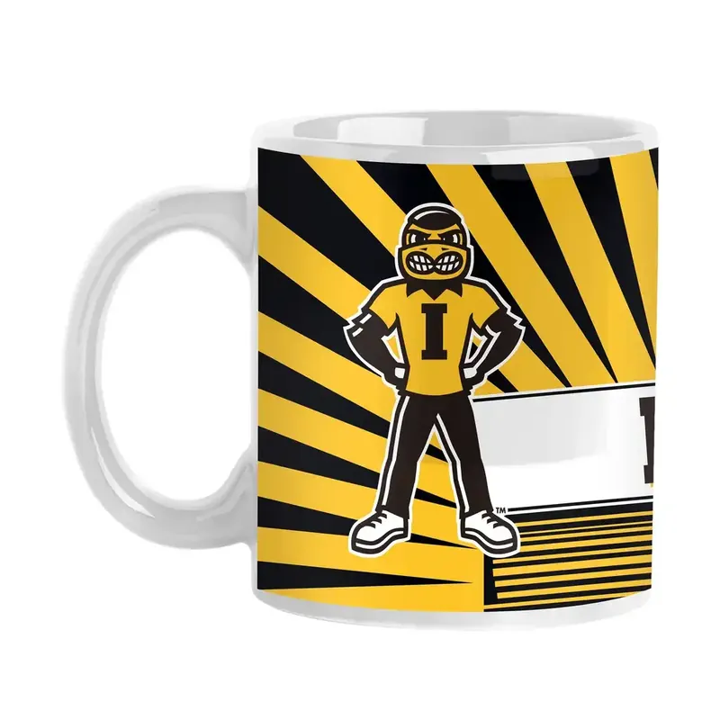 Logo Brands Iowa Hawkeyes Mascot 11-Ounce Sublimated Mug