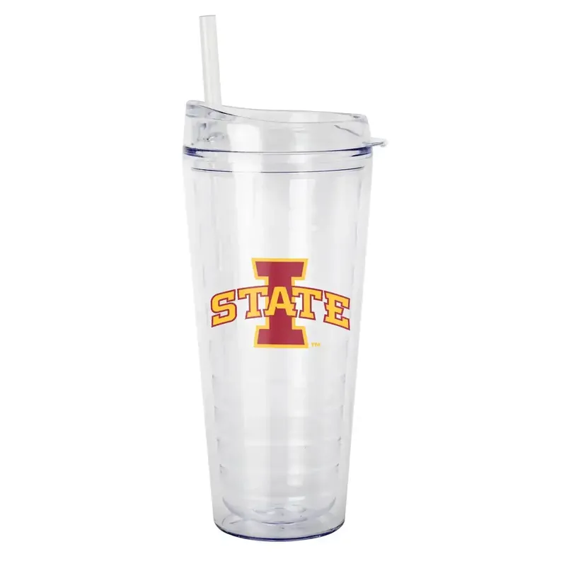 Logo Brands Iowa State Cyclones 22-Ounce Flipside Double Wall Clear Tumbler