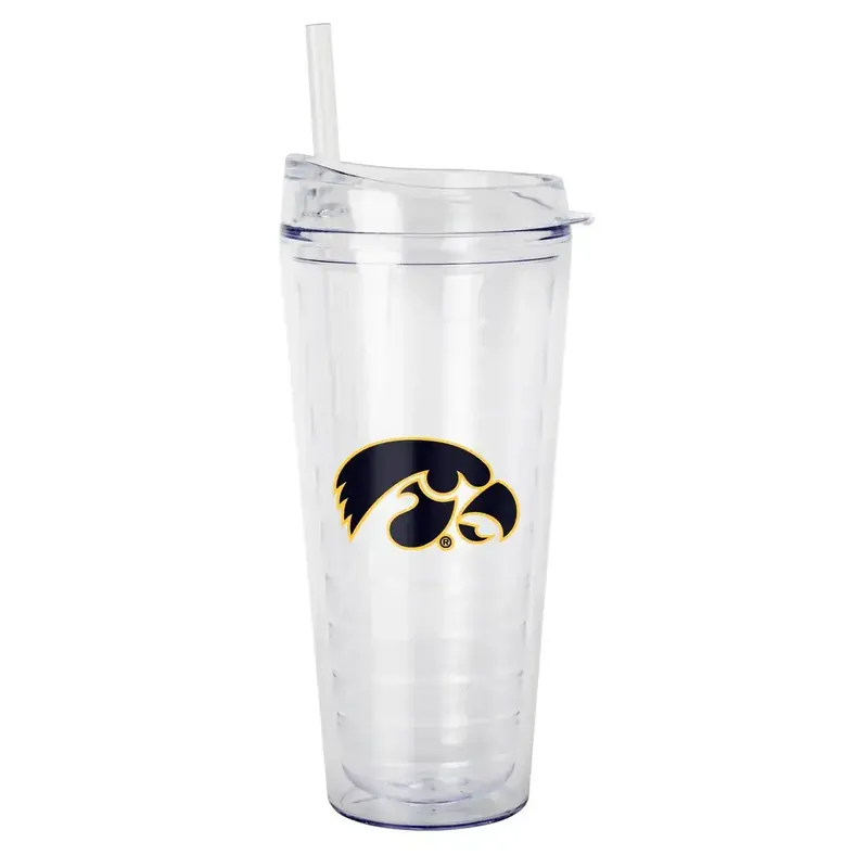 Logo Brands Iowa Hawkeyes 22-Ounce Flipside Double Wall Clear Tumbler