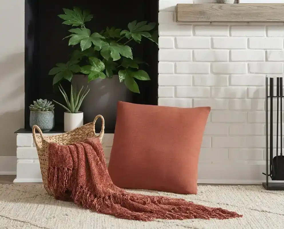 Ashley Thaneville Throw Pillow in Rust - 22 x 22