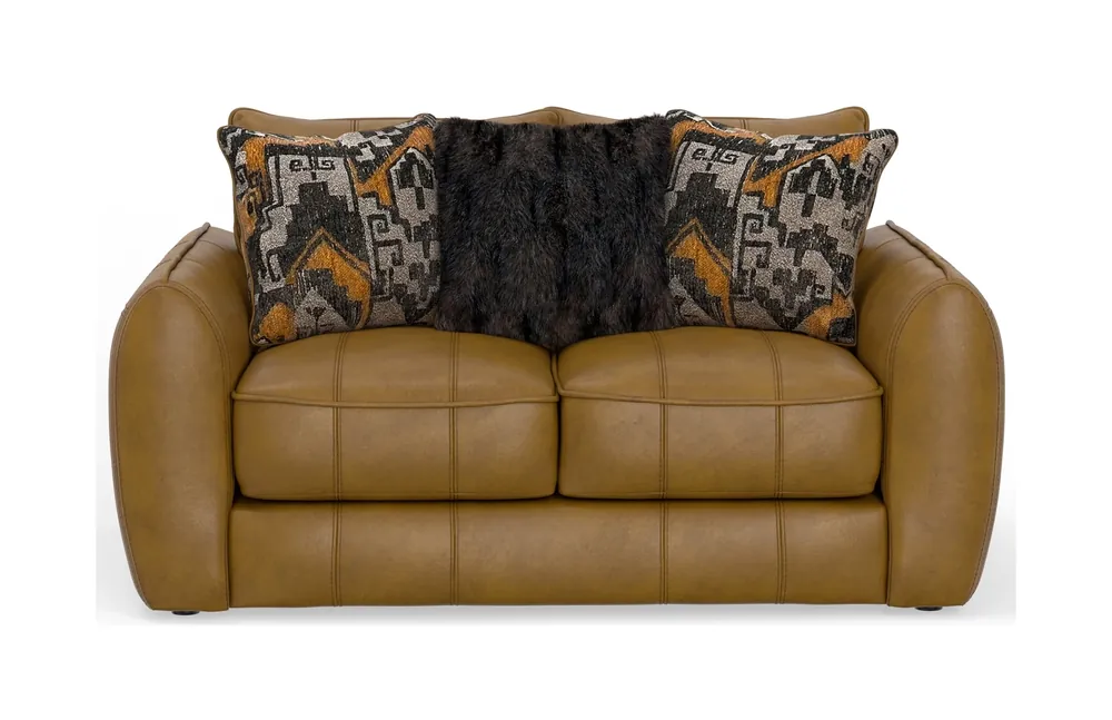 Jackson Corvara Caramel Leather Loveseat