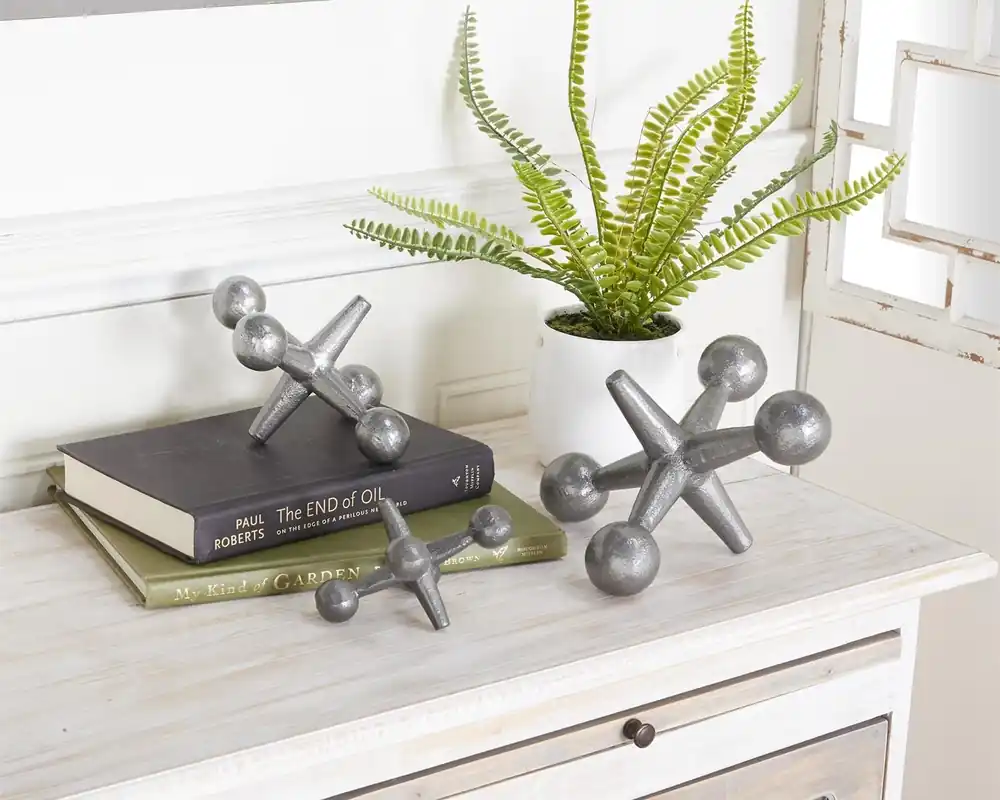 Deco Marché Iron Jacks in Satin Gray - Set of 3