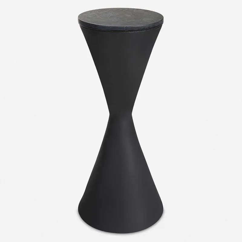 Uttermost Times Up Matte Black Hourglass Accent Table