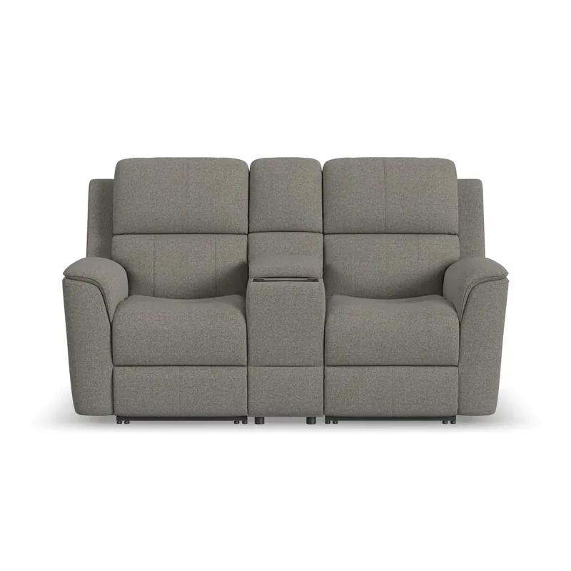 Flexsteel Henry Fog Power Reclining Loveseat with Console