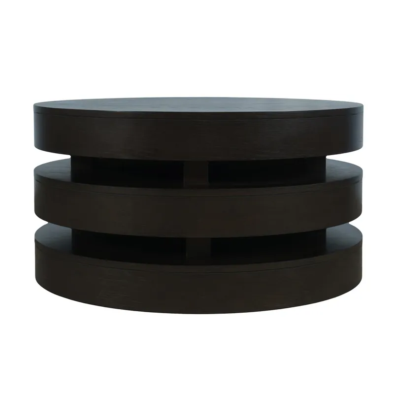 Jofran Brix Espresso Floating Sculpture Round Coffee Table