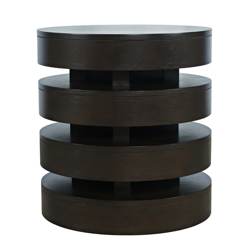 Jofran Brix Espresso Floating Sculpture Round End Table