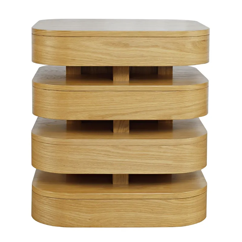 Jofran Brix Oak Floating Sculpture Square End Table