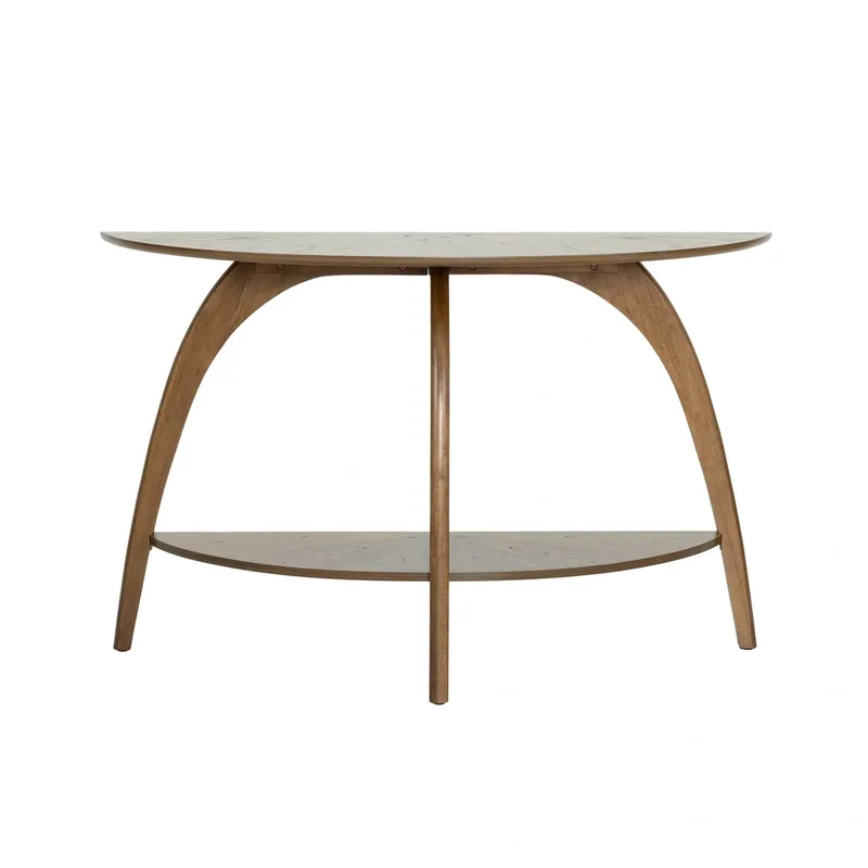 Martin Svensson Home Lax Nutmeg Brown Wood Half-Moon Sofa Table