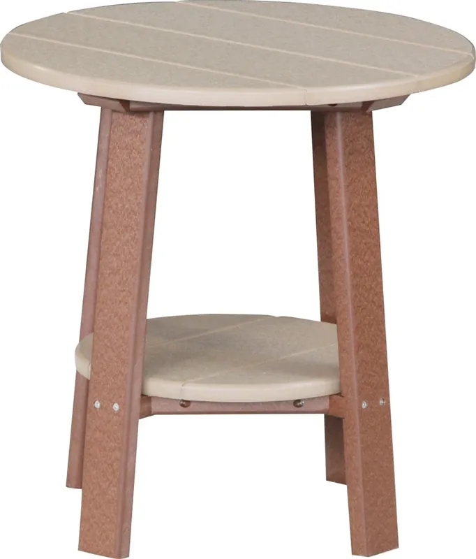 Amish Outdoors Deluxe 22-Inch Weatherwood/Chestnut Side Table