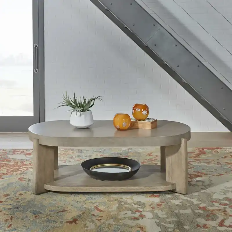 Liberty Affinity Dusty Taupe Oval Coffee Table