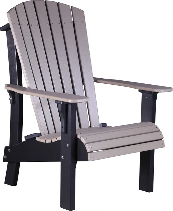 Amish Outdoors Royal Weatherwood/Black Tall Adirondack Chair