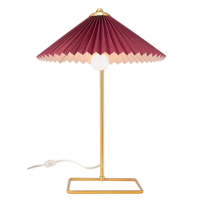 Zuo Modern Charo Lighting Collection Table Lamp in Red/Gold
