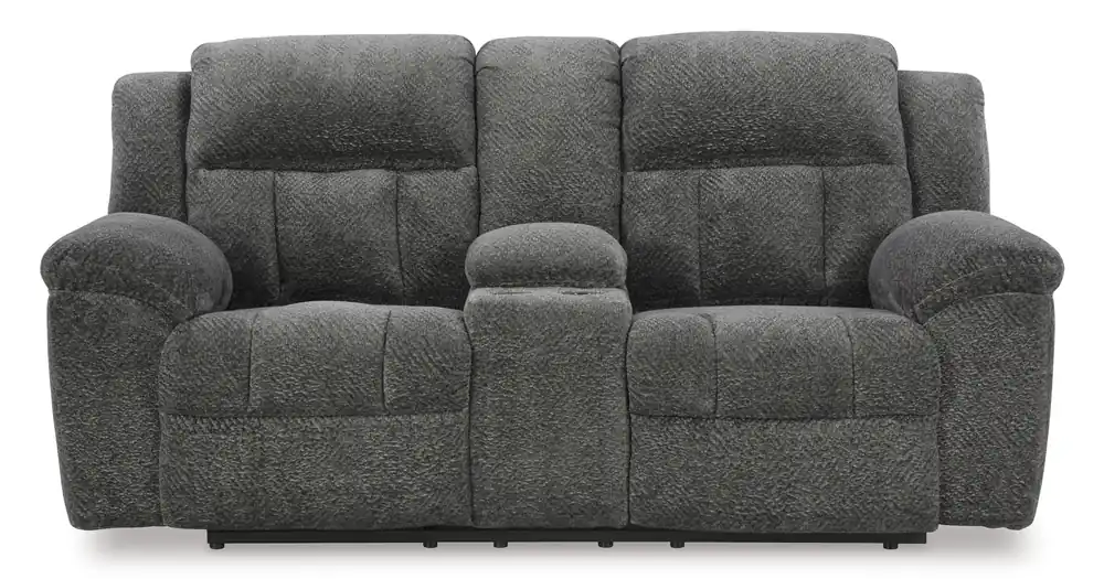 Ashley Frohn Graphite Reclining Loveseat with Console