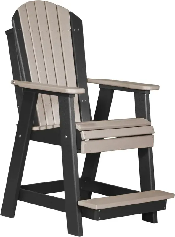 Amish Outdoors Weatherwood/Black Balcony Adirondack Chair