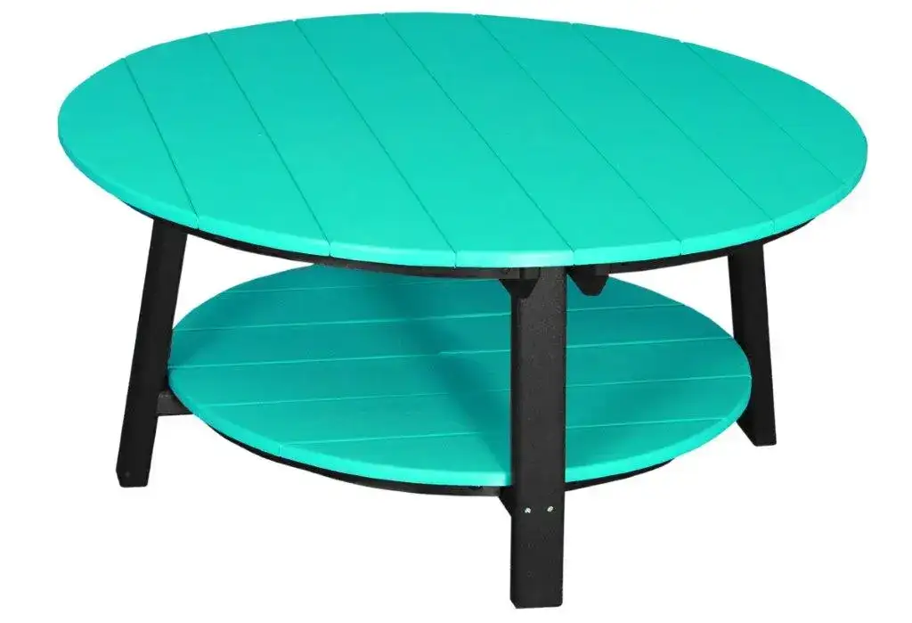 Amish Outdoors Deluxe Aruba/Black Round Adirondack Coffee Table