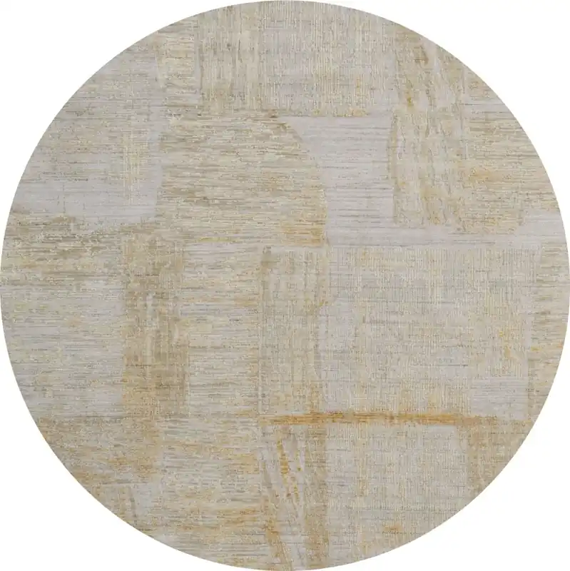 Feizy Rugs Eastfield Round Rug in Gold and Ivory 8-Foot