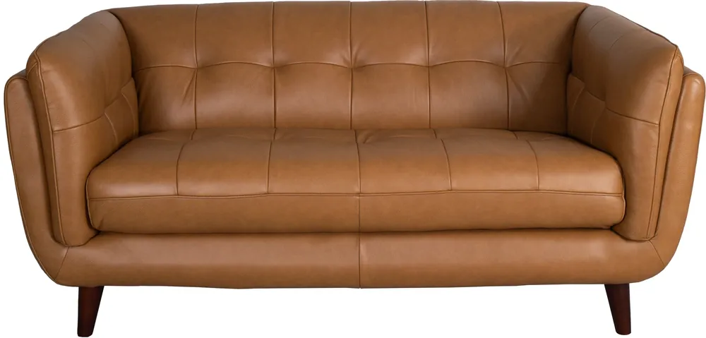 Hydeline Seymour Nutmeg Leather Loveseat