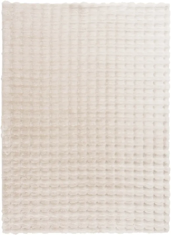 Central Oriental Bebel Rug in Beige Faux Fur Shag - 7.6 x 9.6