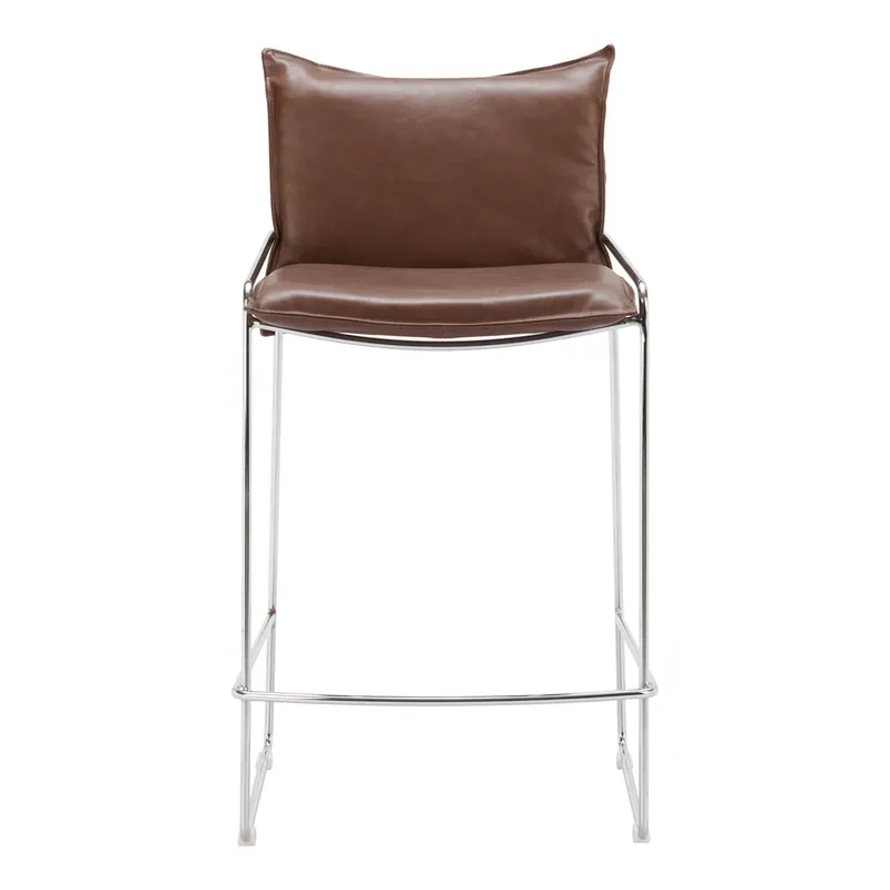 Zuo Modern Pola Collection Counter Stool in Brown