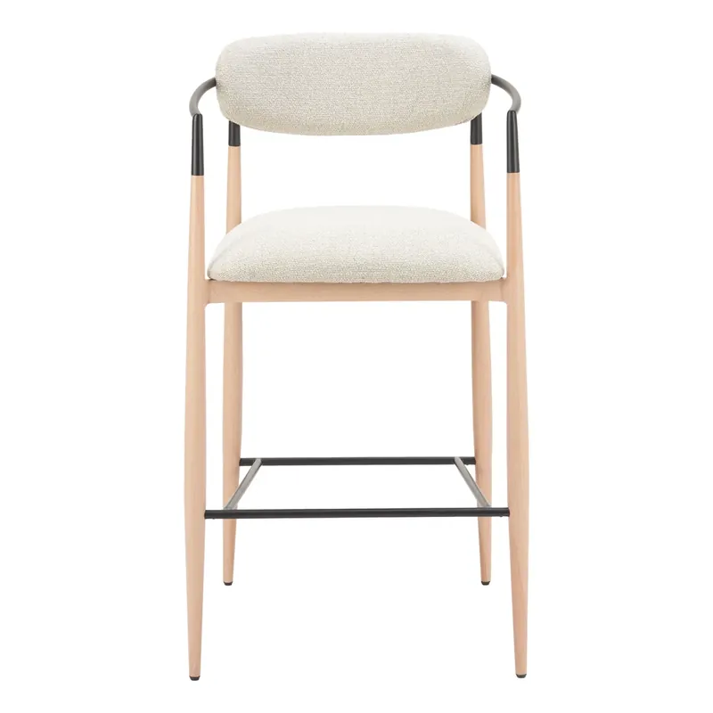 Zuo Modern Equinox Collection Barstool in Oyster Gray/Natural