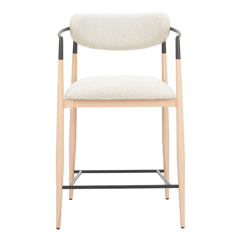 Zuo Modern Equinox Collection Counter Stool Oyster Gray/Natural