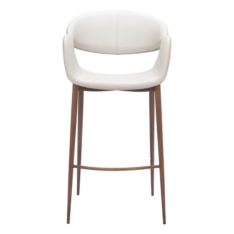 Zuo Modern Limay Collection Barstool Beige/Walnut