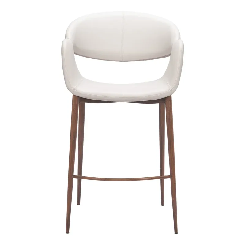 Zuo Modern Limay Collection Counter Stool Beige/Walnut