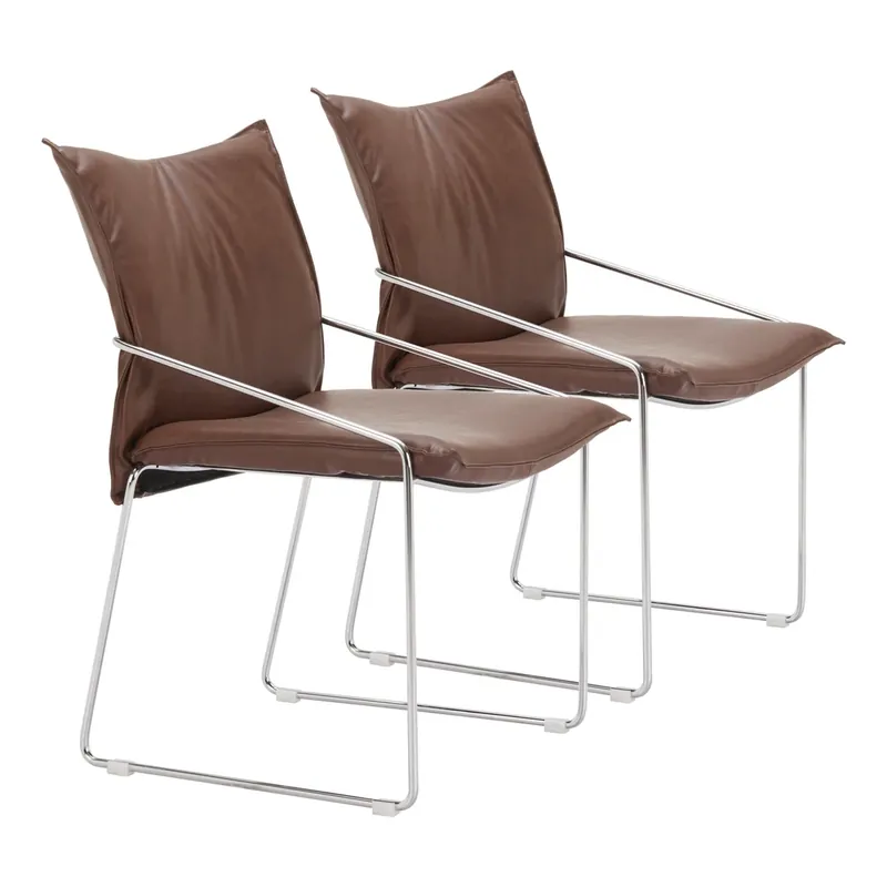 Zuo Modern Pola Collection Dining Chairs Brown - Set of 2