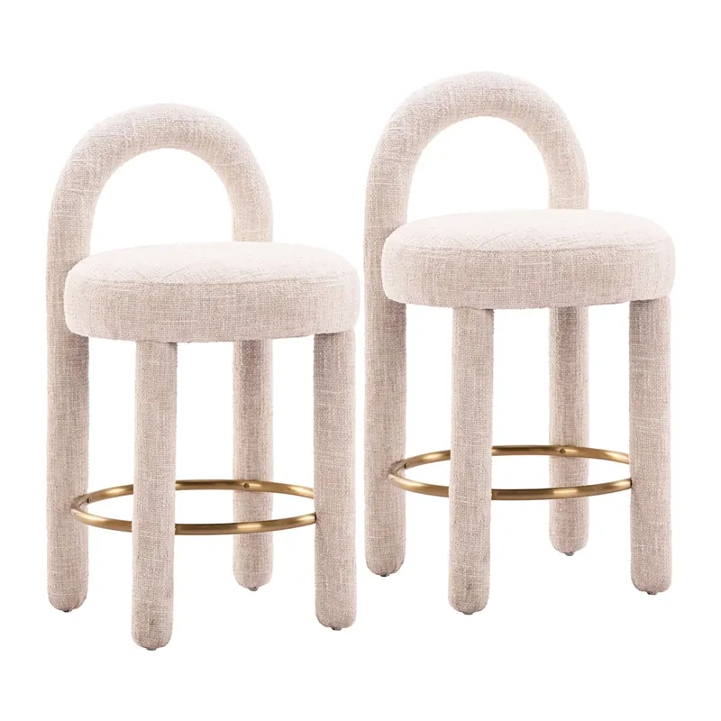 Zuo Modern Curco Collection Counter Stools Beige - Set of 2