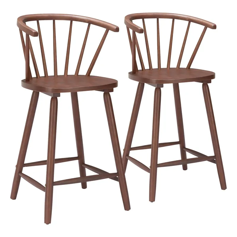 Zuo Modern Stenger Collection Counter Stools Walnut - Set of 2