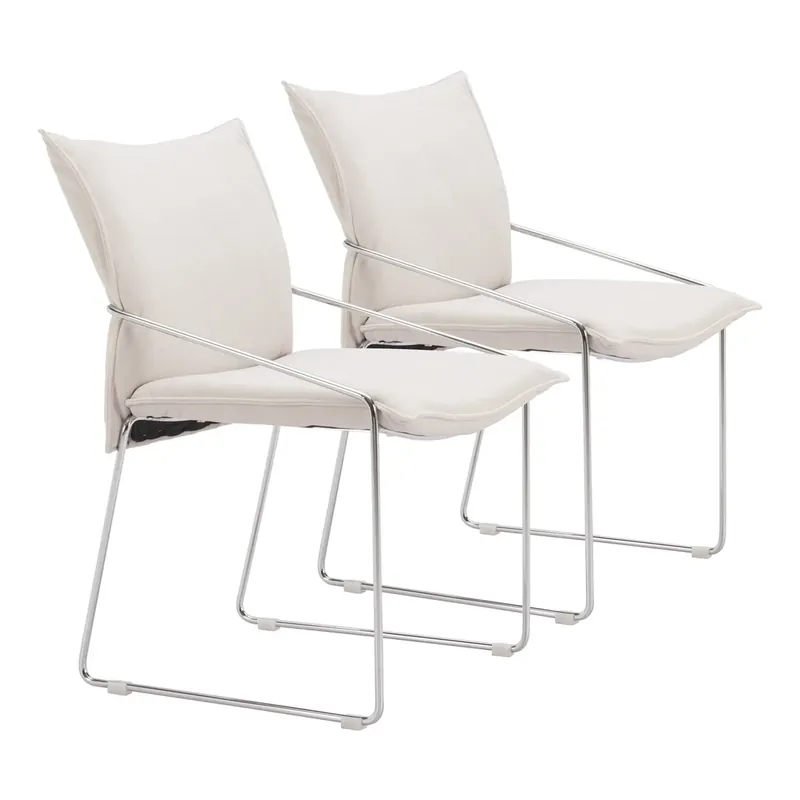 Zuo Modern Pola Collection Dining Chairs in White - Set of 2