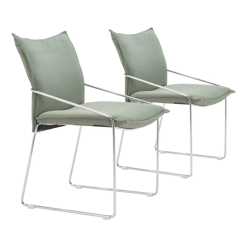 Zuo Modern Pola Collection Dining Chairs in Green - Set of 2