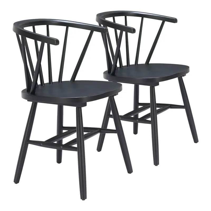 Zuo Modern Stenger Collection Dining Chairs in Black - Set of 2