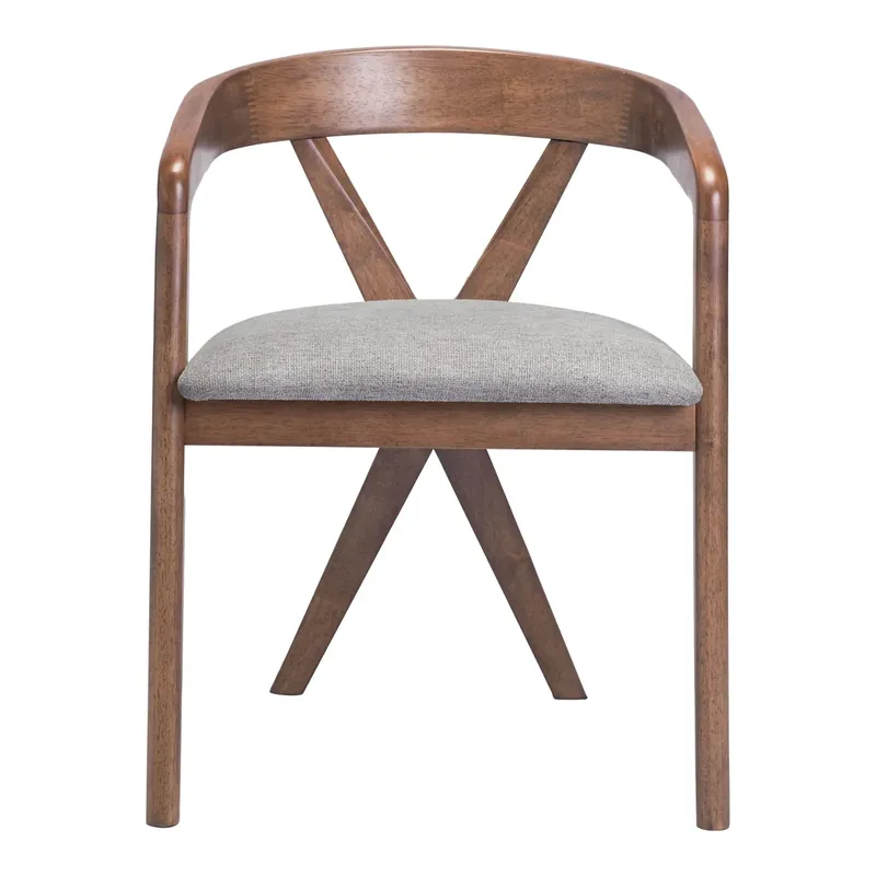 Zuo Modern Cairo Collection Dining Chair in Dove Gray/Walnut