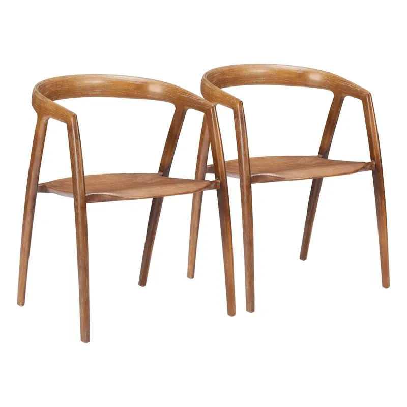 Zuo Modern Ziran Collection Dining Chairs in Walnut - Set of 2