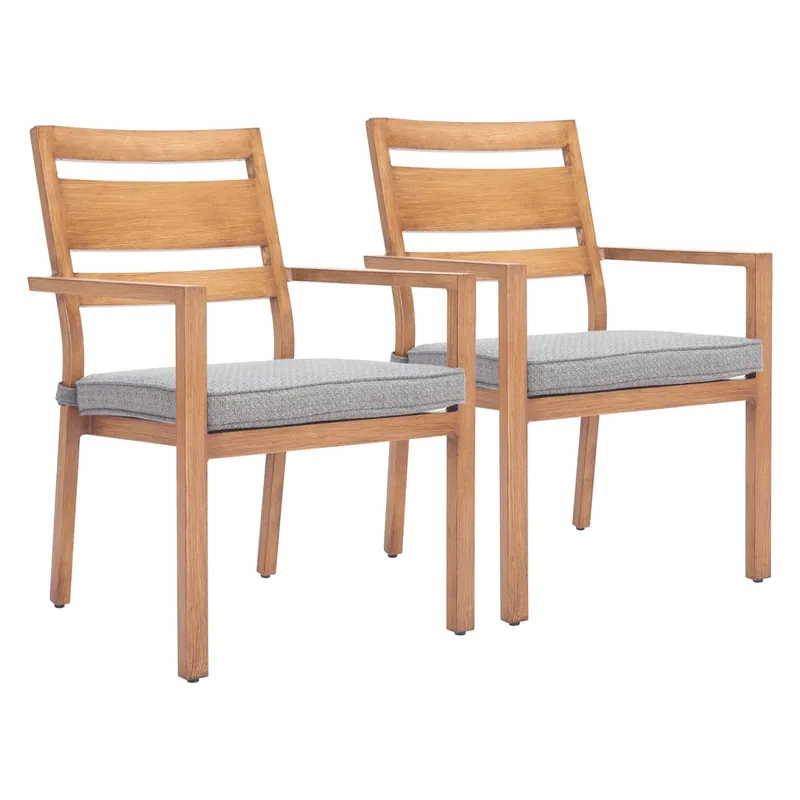 Zuo Modern Rader Outdoor Collection Dining Chairs in Natural - Set of 2